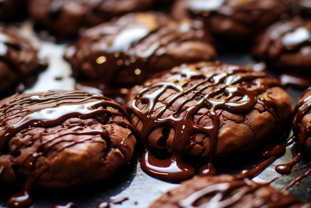 Chocolate cookies dessert food confectionery. AI generated Image by rawpixel.