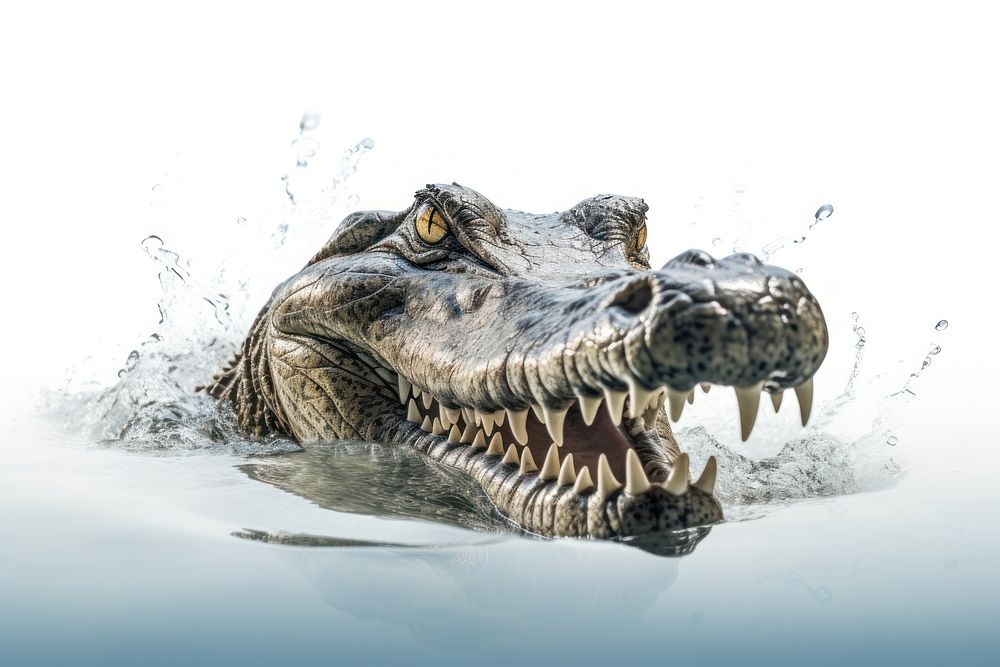 Crocodile reptile animal hippopotamus. AI generated Image by rawpixel.