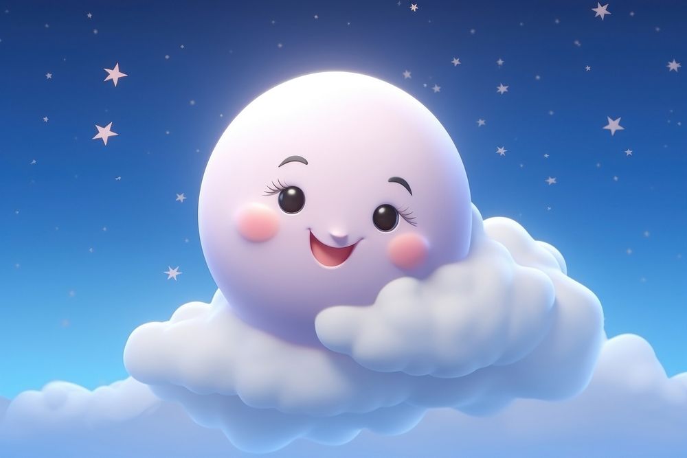 Moon sky night cute. AI generated Image by rawpixel.