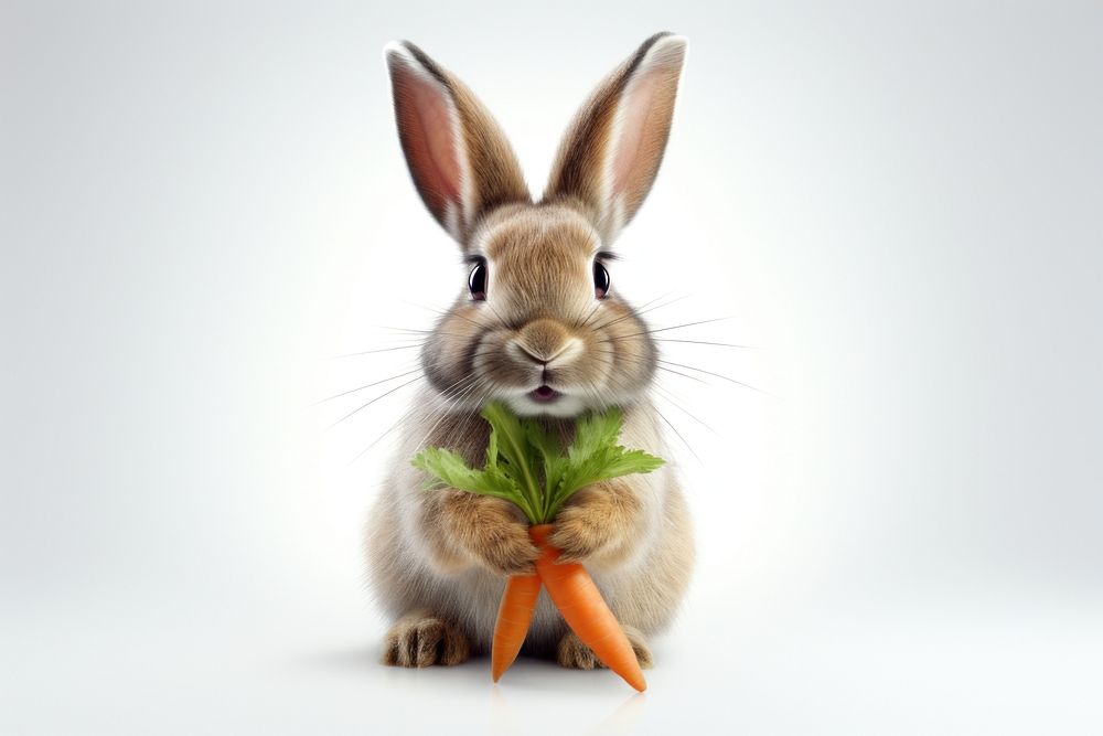 Rabbit carrot vegetable rodent. AI generated Image by rawpixel.