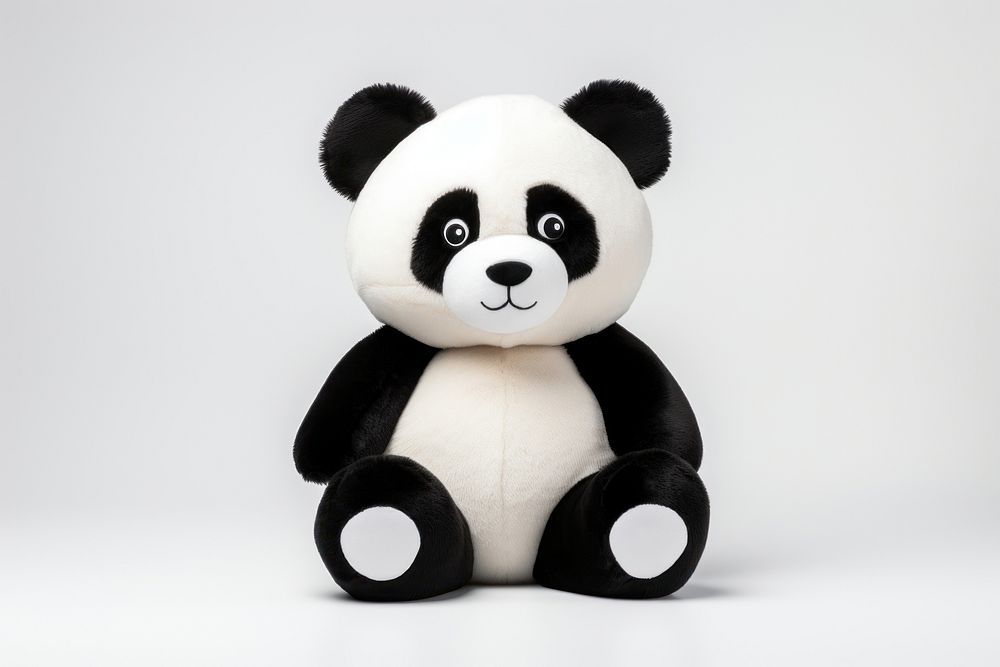 A cute panda plush toy mammal white bear. AI generated Image by rawpixel.