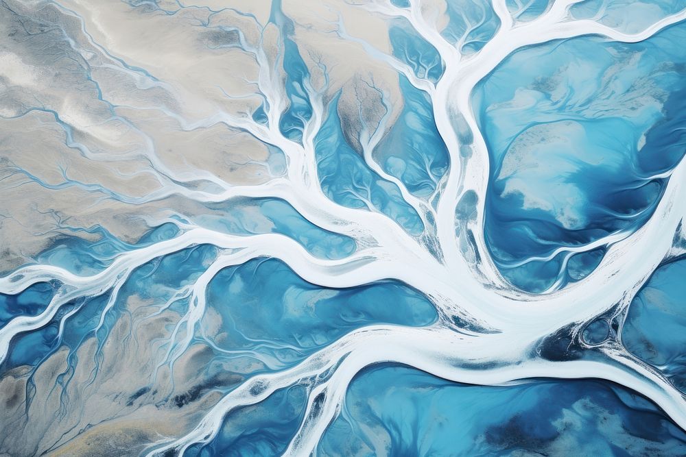 Glacial painting glacier nature. AI generated Image by rawpixel.