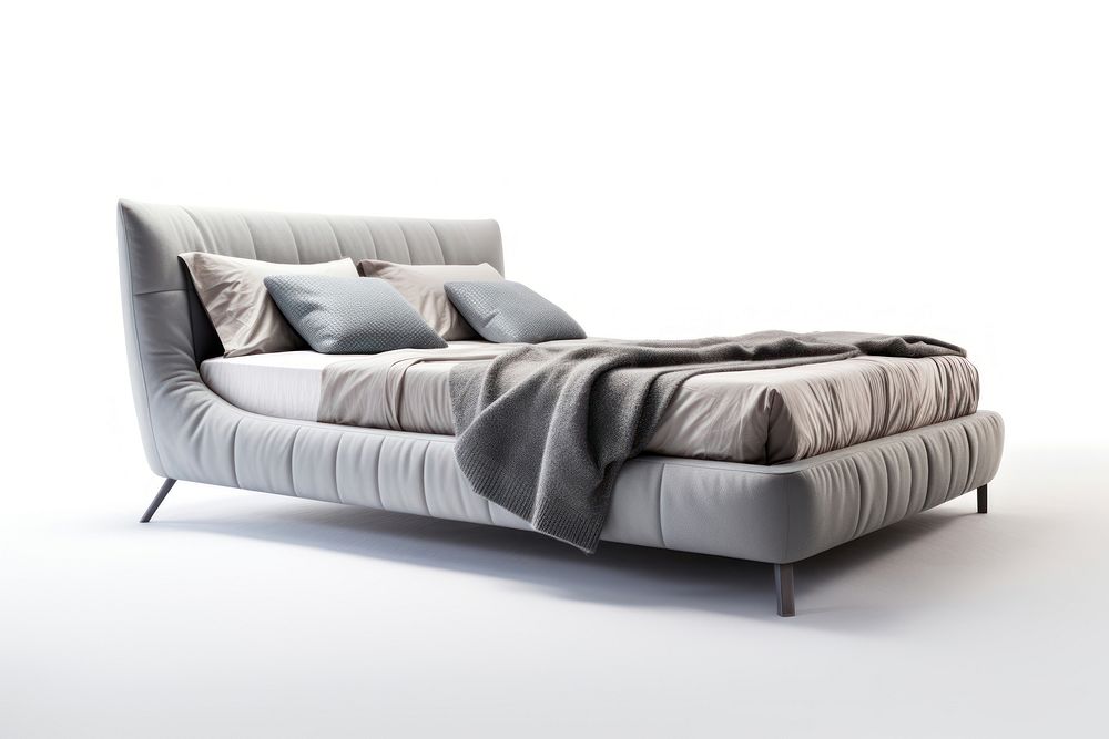 A grey luxury bed furniture cushion. AI generated Image by rawpixel.