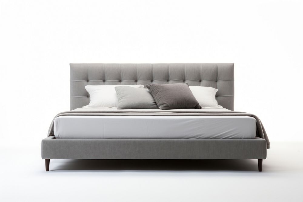 A grey luxury bed furniture bedroom. AI generated Image by rawpixel.