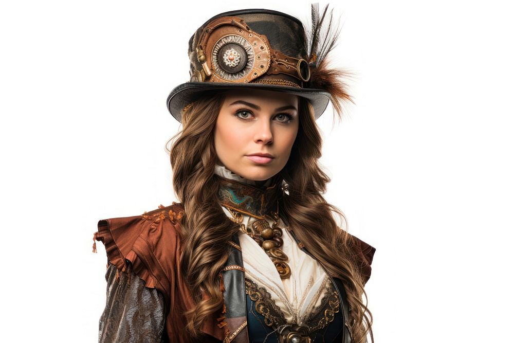 Steampunk costume portrait adult woman. AI generated Image by rawpixel.