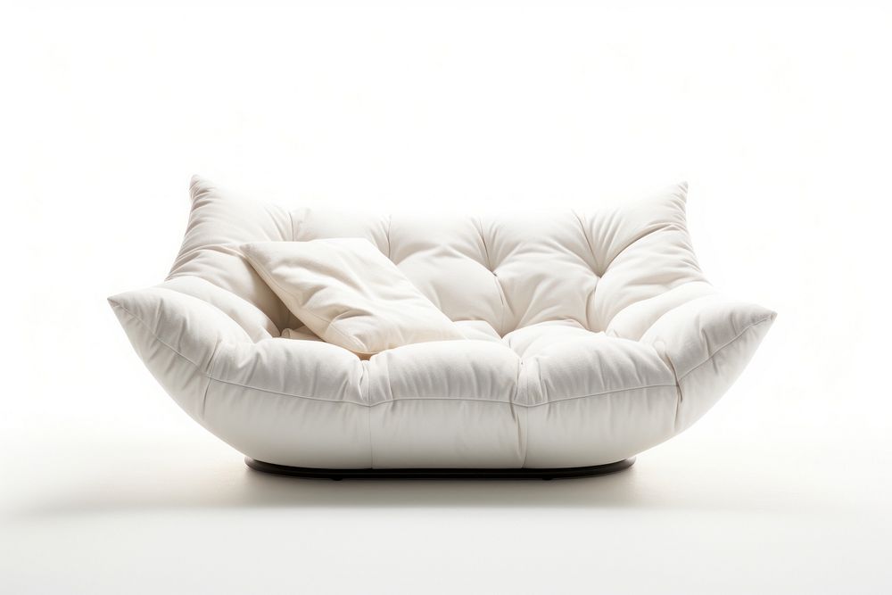 A sofa bean furniture pillow white. AI generated Image by rawpixel.