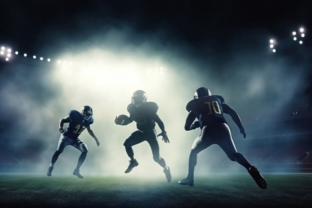 American Football football night helmet. AI generated Image by rawpixel.