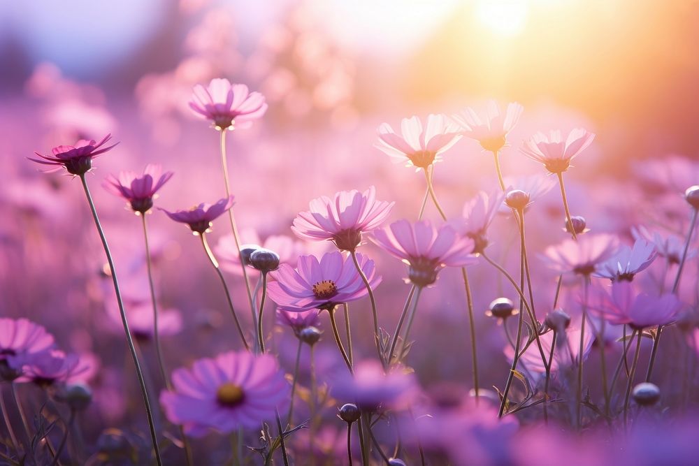 Flowers chamomile nature purple. AI generated Image by rawpixel.