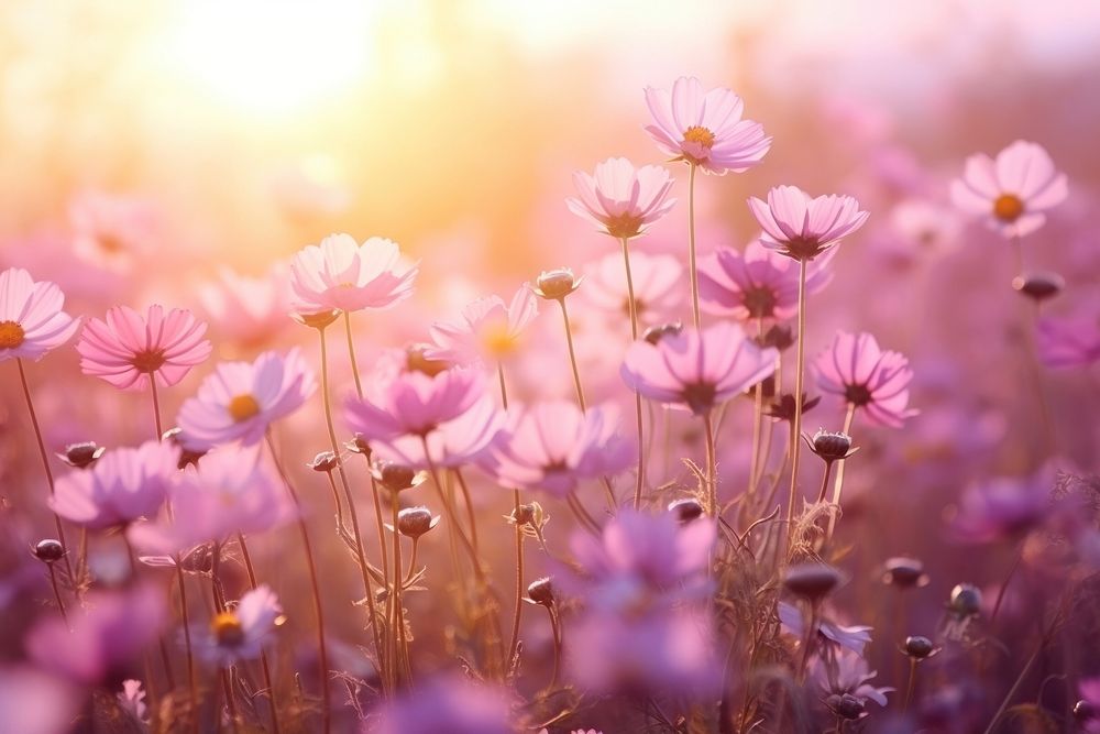 Flowers chamomile nature sunlight. AI generated Image by rawpixel.
