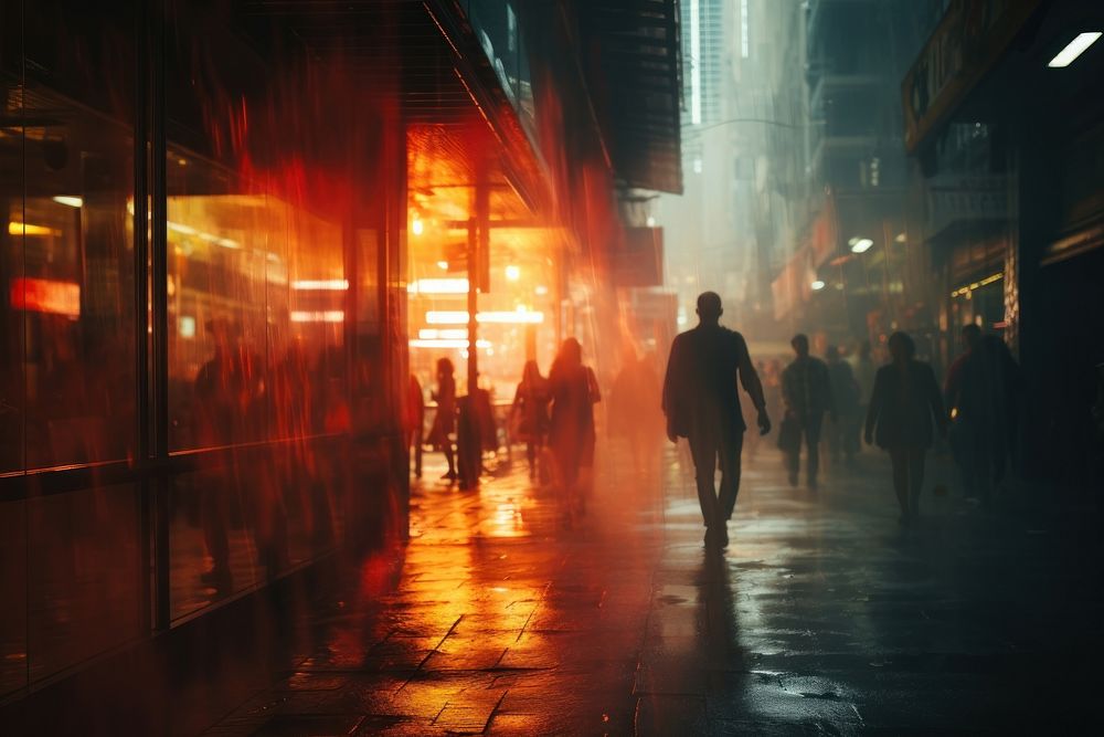 City life at night. AI generated Image by rawpixel.