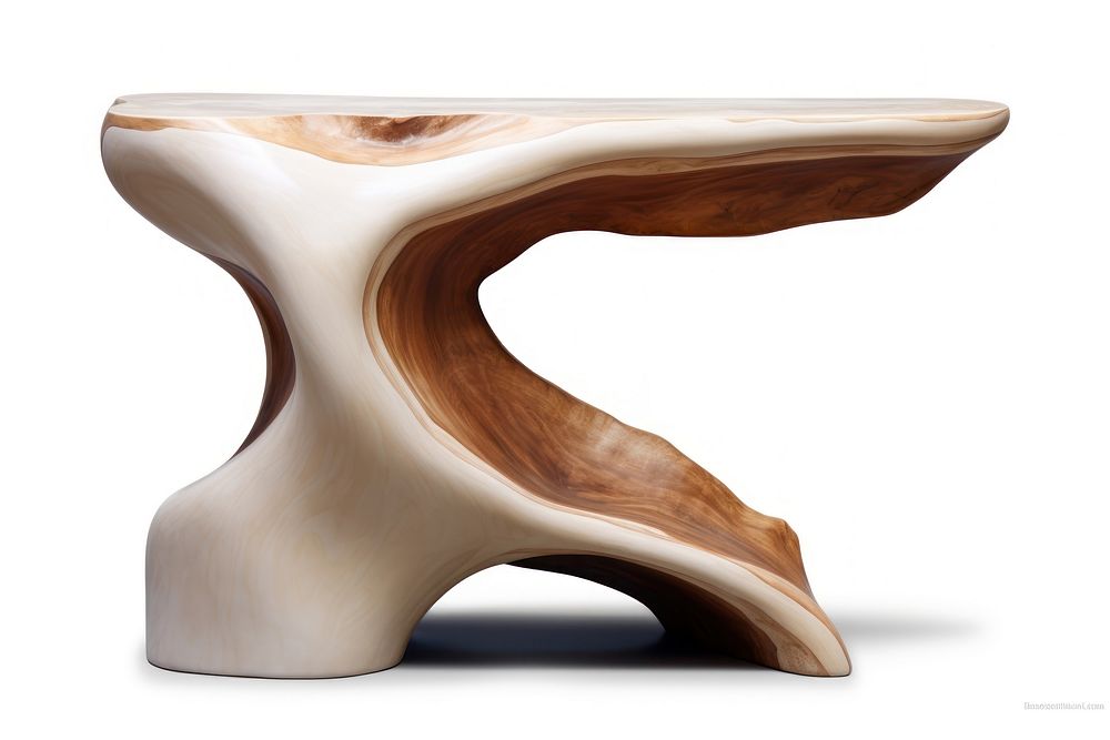Freeform side table furniture wood. AI generated Image by rawpixel.