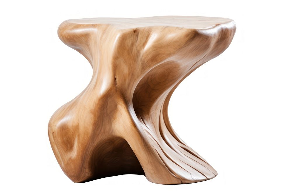 Freeform side table furniture wood. AI generated Image by rawpixel.