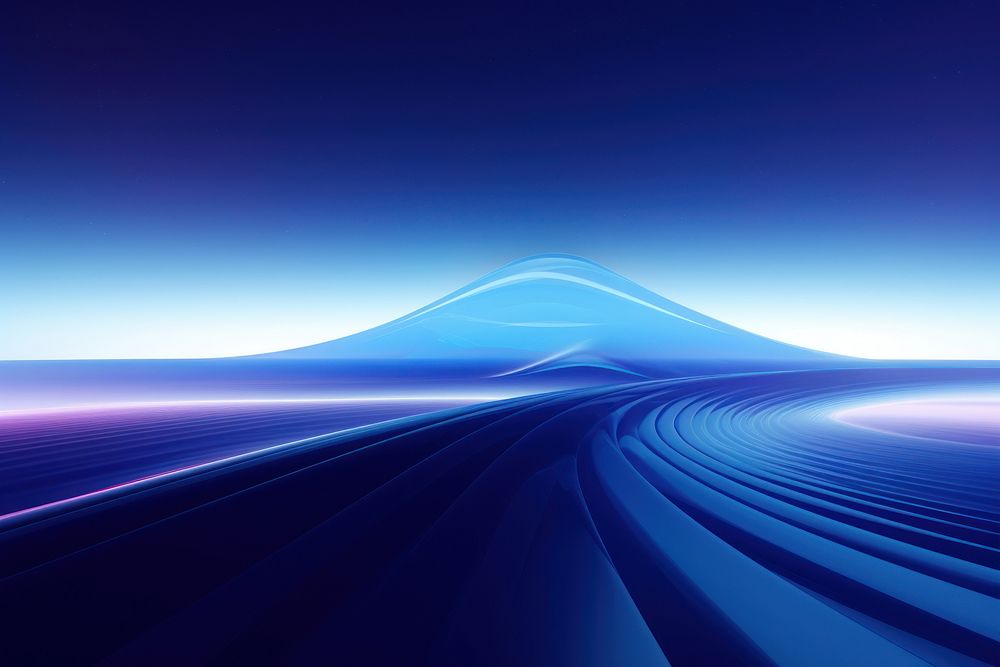 Futuristic blue background horizon futuristic nature. AI generated Image by rawpixel.