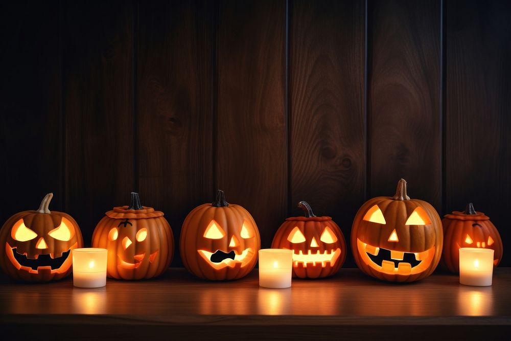 Halloween candle pumpkin horror. AI generated Image by rawpixel.