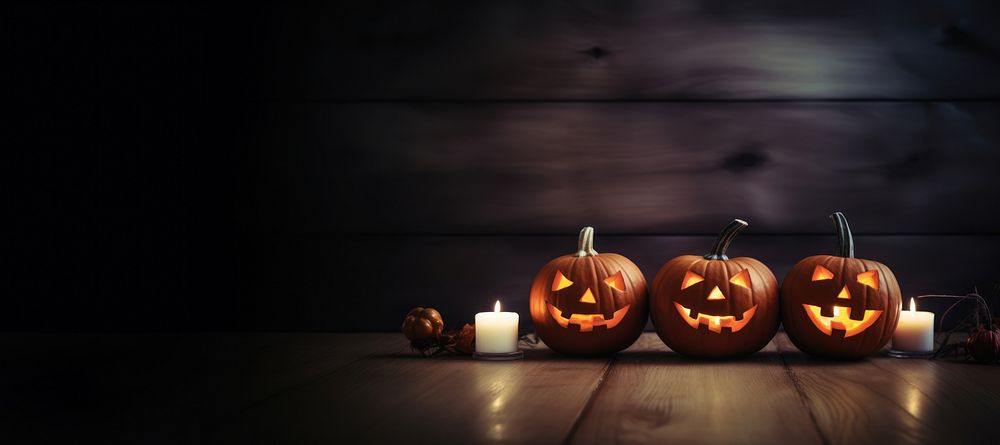Halloween candle pumpkin horror. AI generated Image by rawpixel.