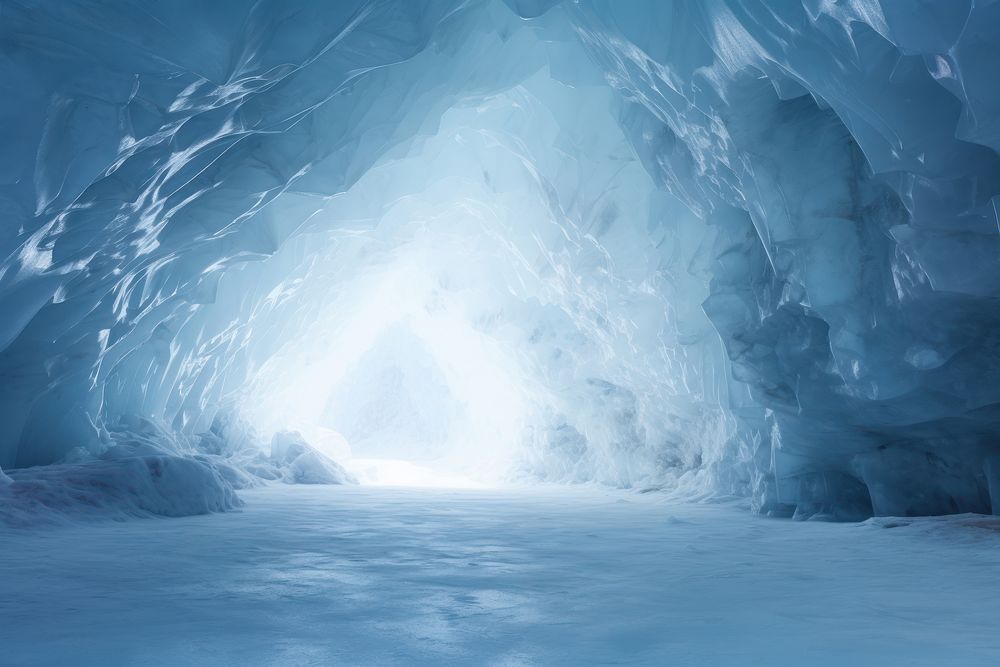 Ice cave ice glacier nature. AI generated Image by rawpixel.
