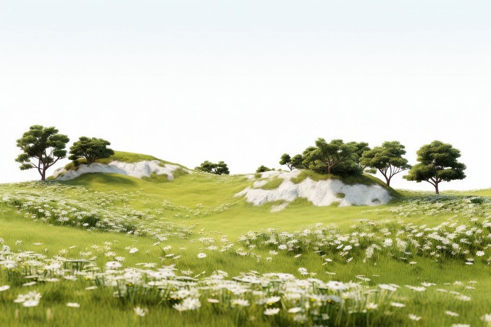 Meadow greenscape landscape grassland outdoors. AI generated Image by rawpixel.