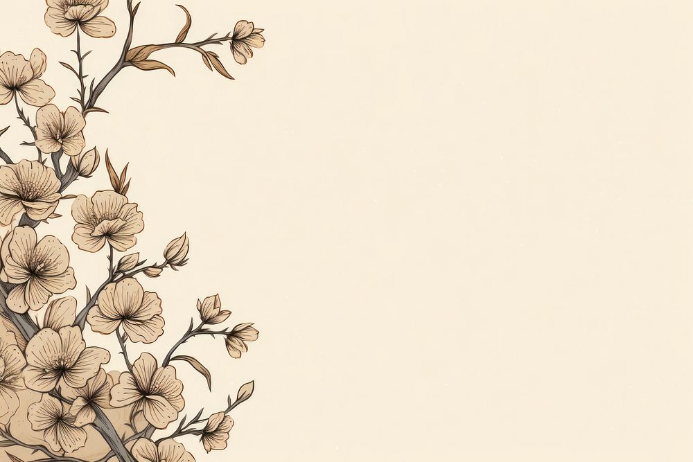 Flower backgrounds pattern drawing. AI generated Image by rawpixel.