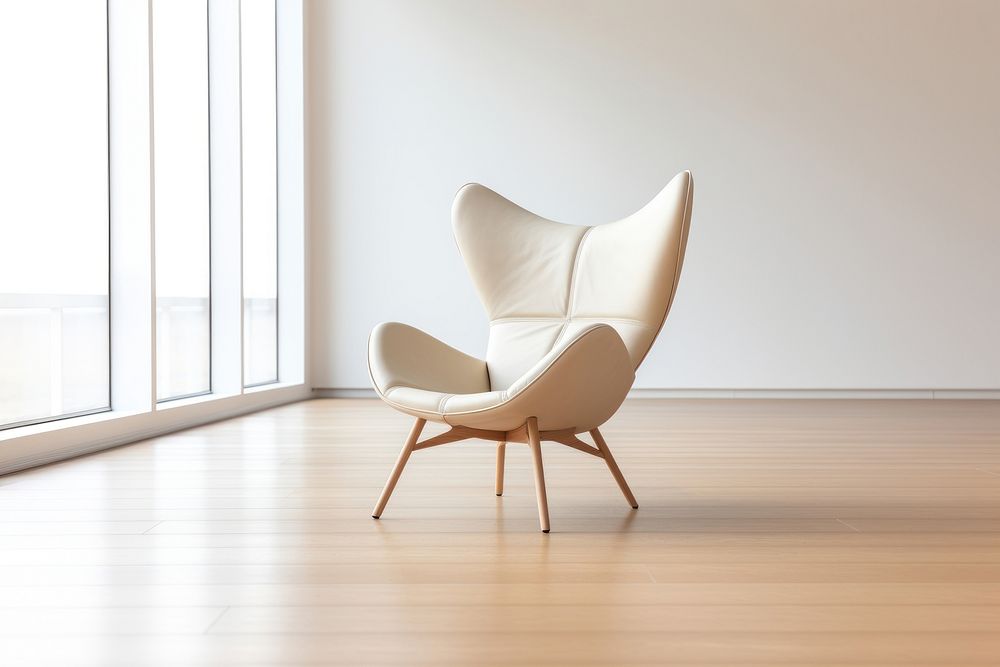 Modern chair furniture flooring armchair. AI generated Image by rawpixel.