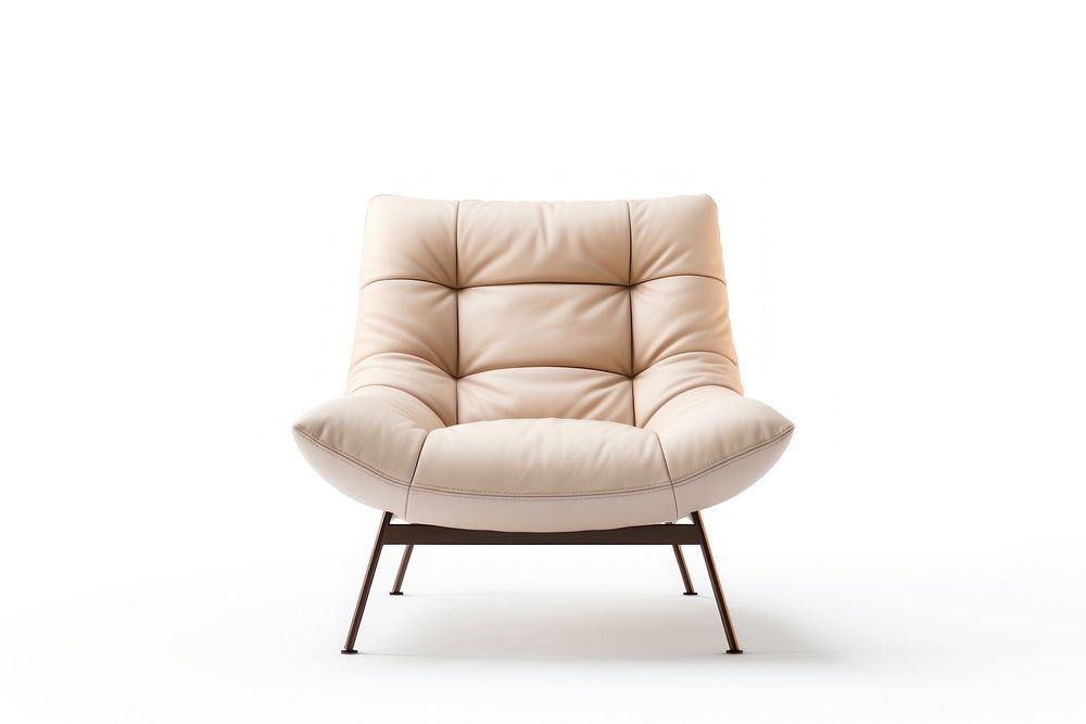 Modern long beige chair furniture armchair. AI generated Image by rawpixel.