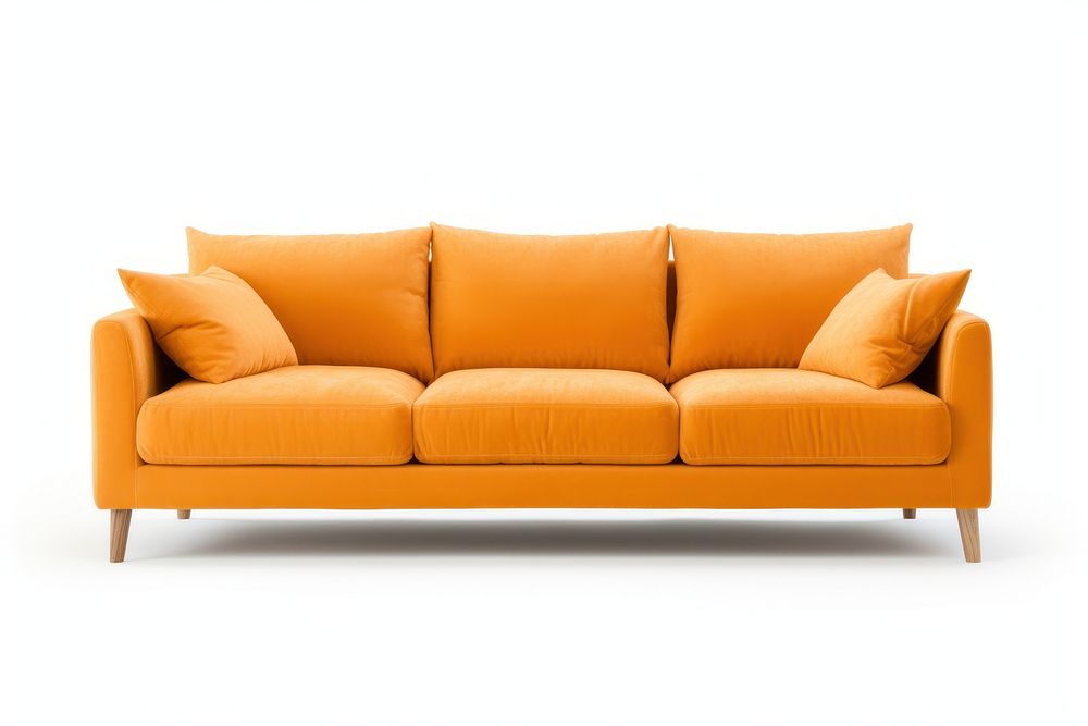 Modern pale orange sofa furniture cushion pillow. AI generated Image by rawpixel.