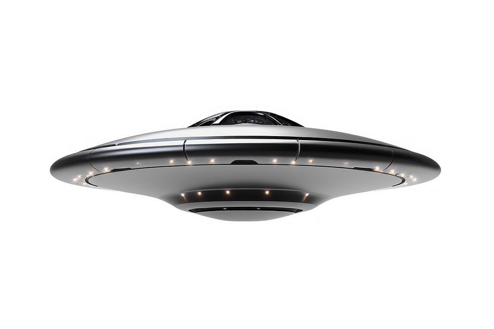 Futuristic UFO white background architecture lighting. AI generated Image by rawpixel.