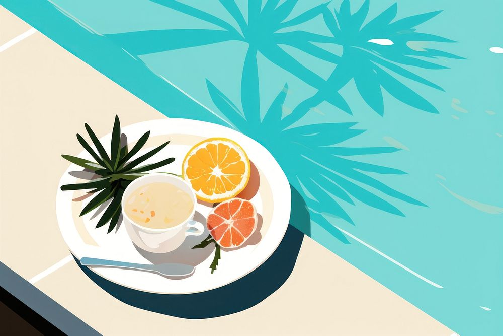 Grapefruit pineapple breakfast summer. AI generated Image by rawpixel.