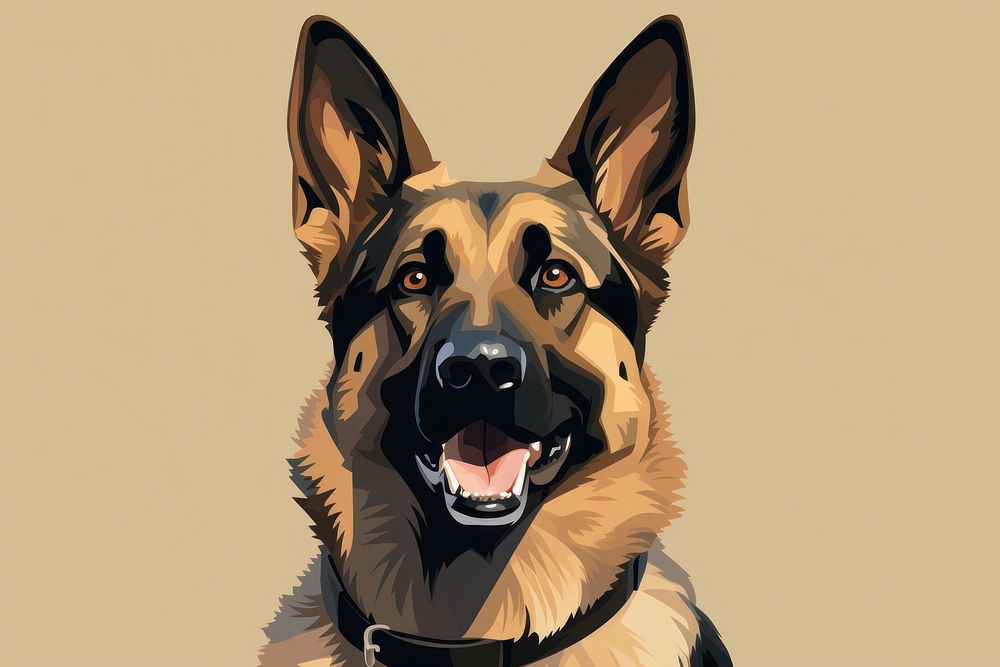 German shepperd wearing a scraf portrait mammal animal. AI generated Image by rawpixel.