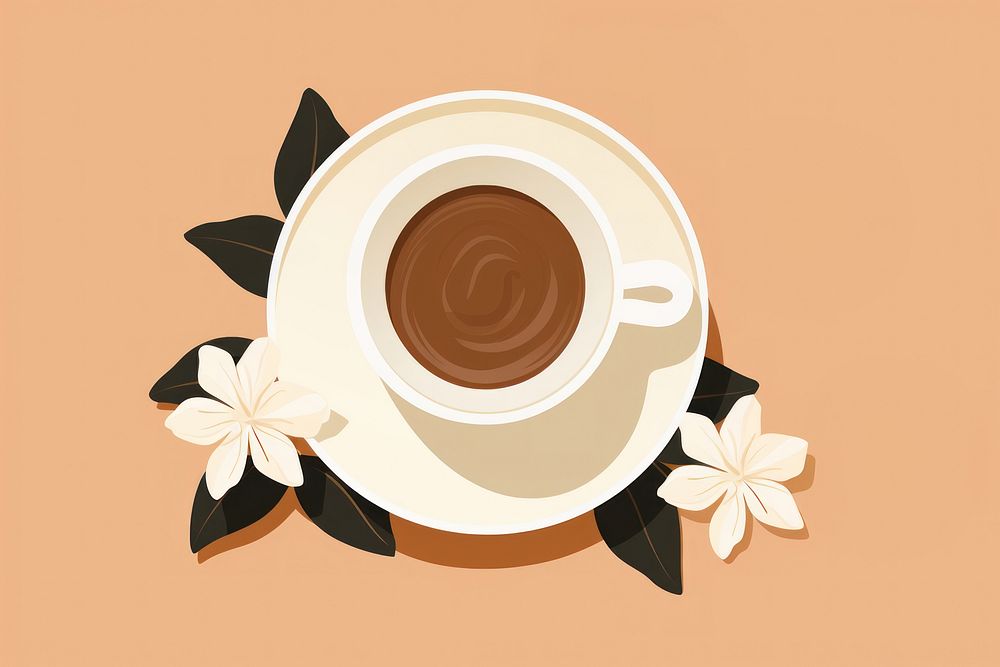 Coffee cup flower drink mug. AI generated Image by rawpixel.