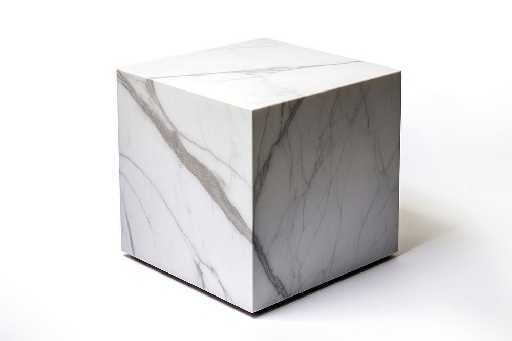 Minimal marble side table furniture white. AI generated Image by rawpixel.