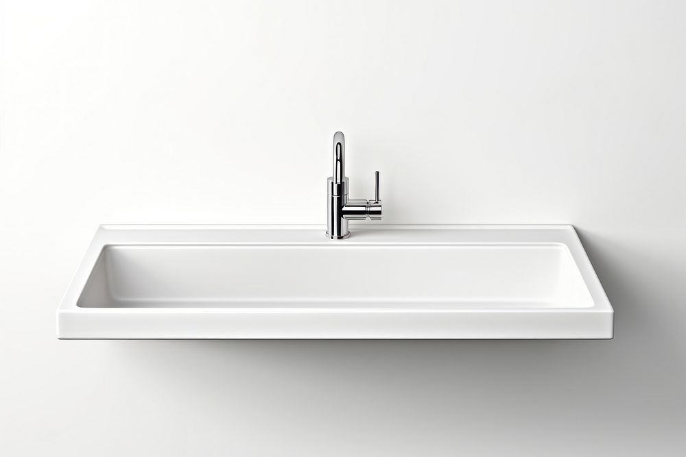 Minimal sink white simplicity bathroom. AI generated Image by rawpixel.