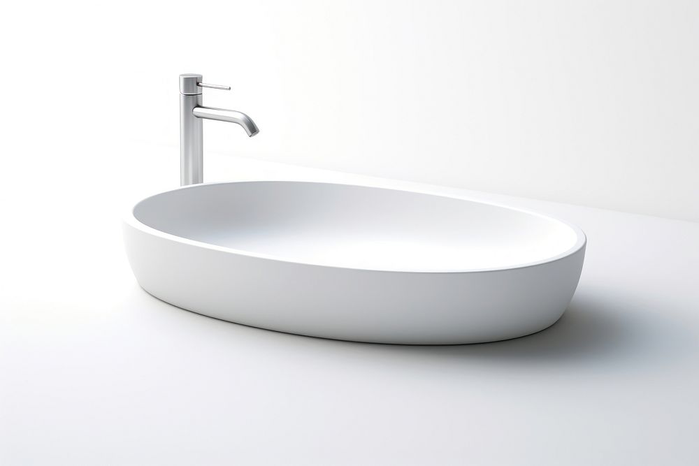 Minimal sink bathtub white. AI generated Image by rawpixel.