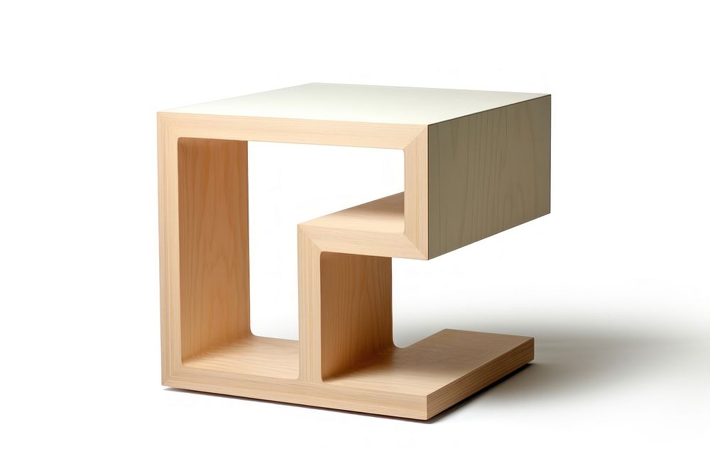Minimal side table furniture wood. AI generated Image by rawpixel.
