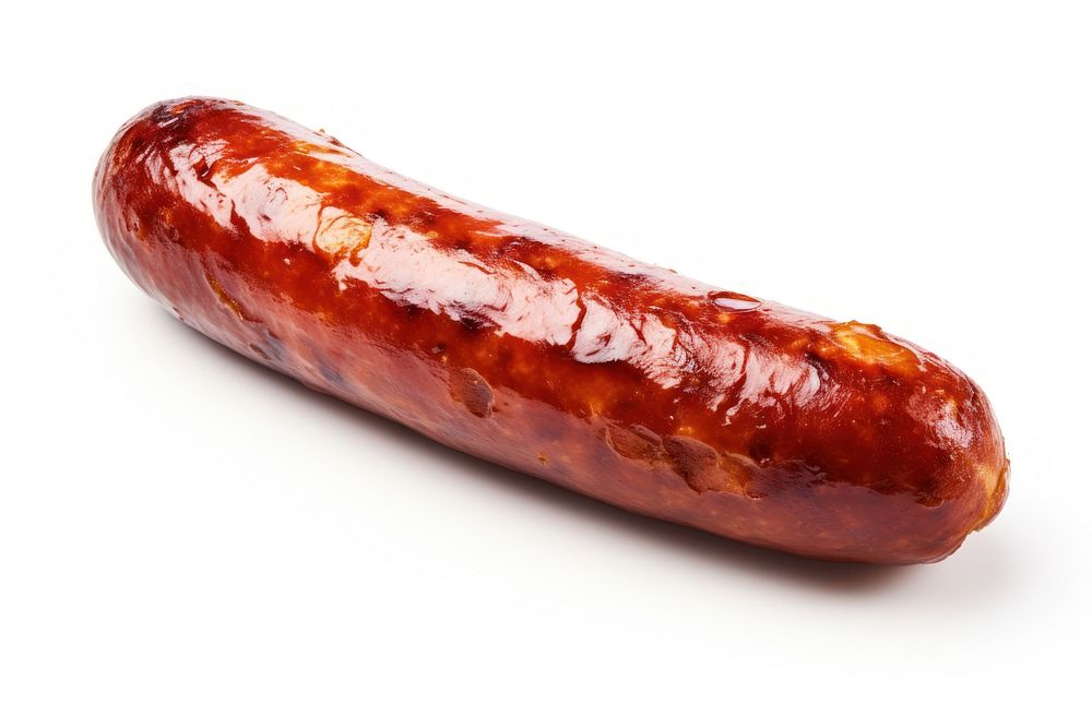 Sausage food white background bratwurst. AI generated Image by rawpixel.