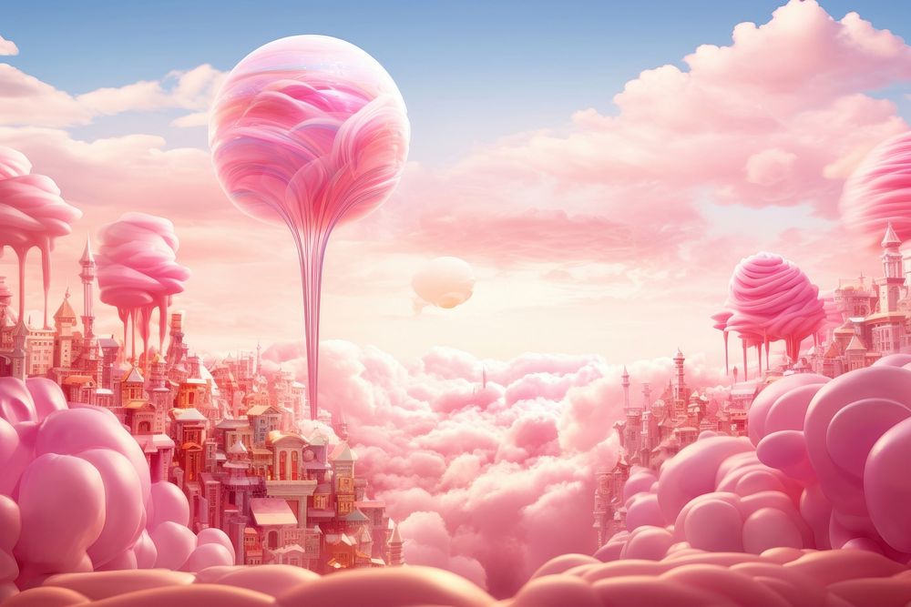 Fantasy world outdoors nature candy. AI generated Image by rawpixel.