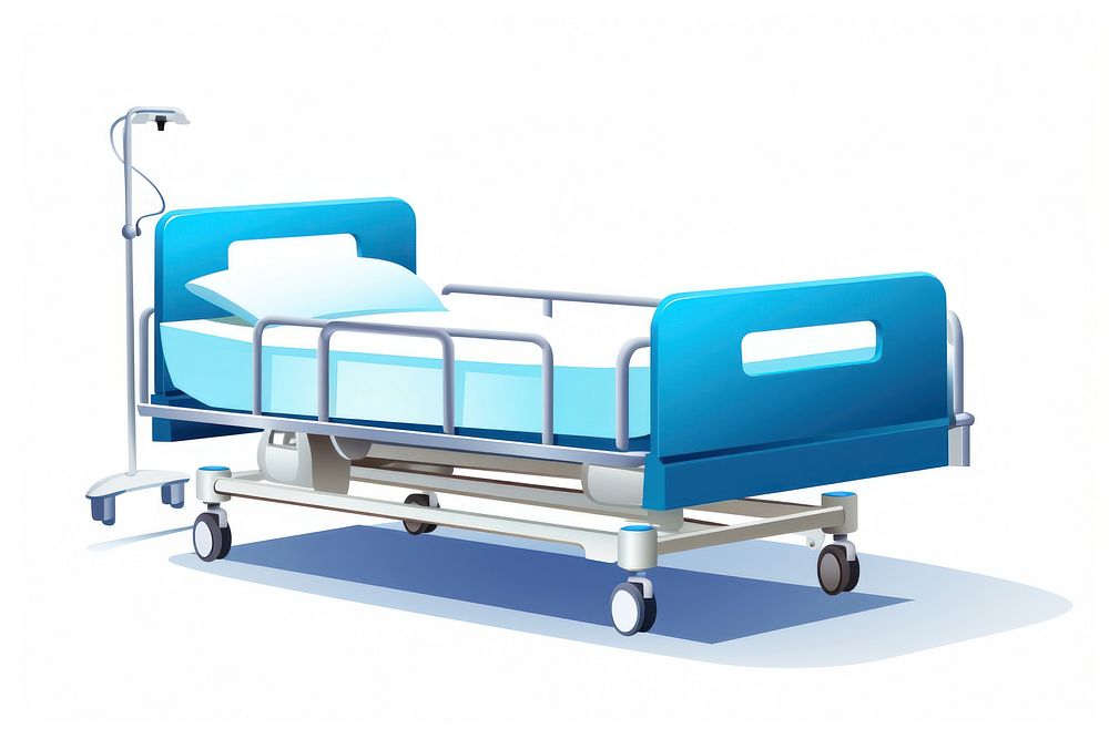Hospital bed furniture white background architecture. AI generated Image by rawpixel.