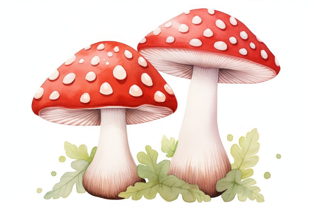 A mushroom cute character agaric fungus plant. AI generated Image by rawpixel.