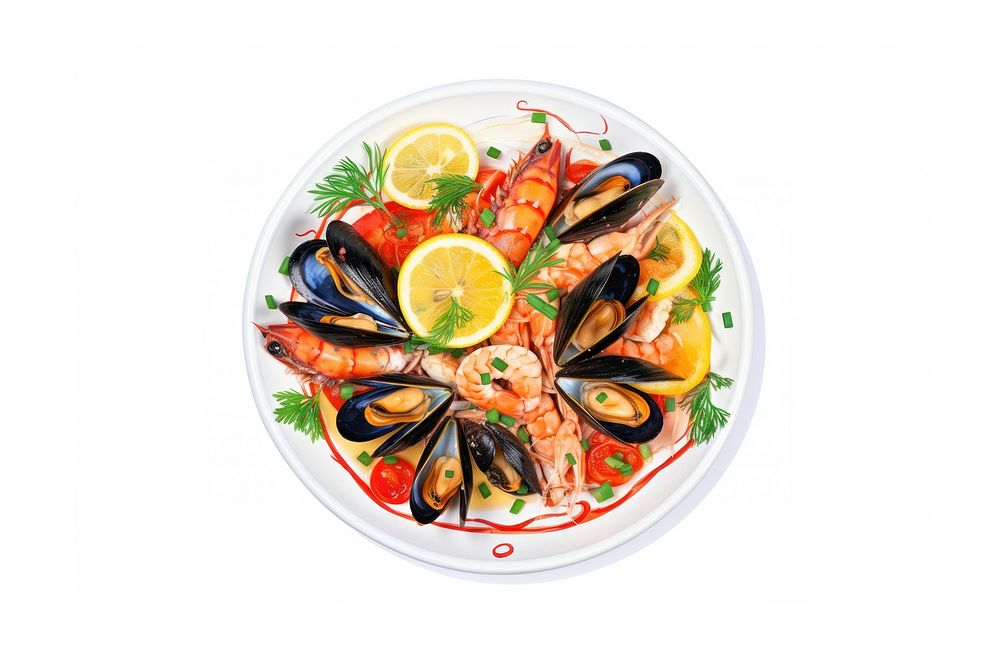 Seafood dish seafood plate. AI generated Image by rawpixel.