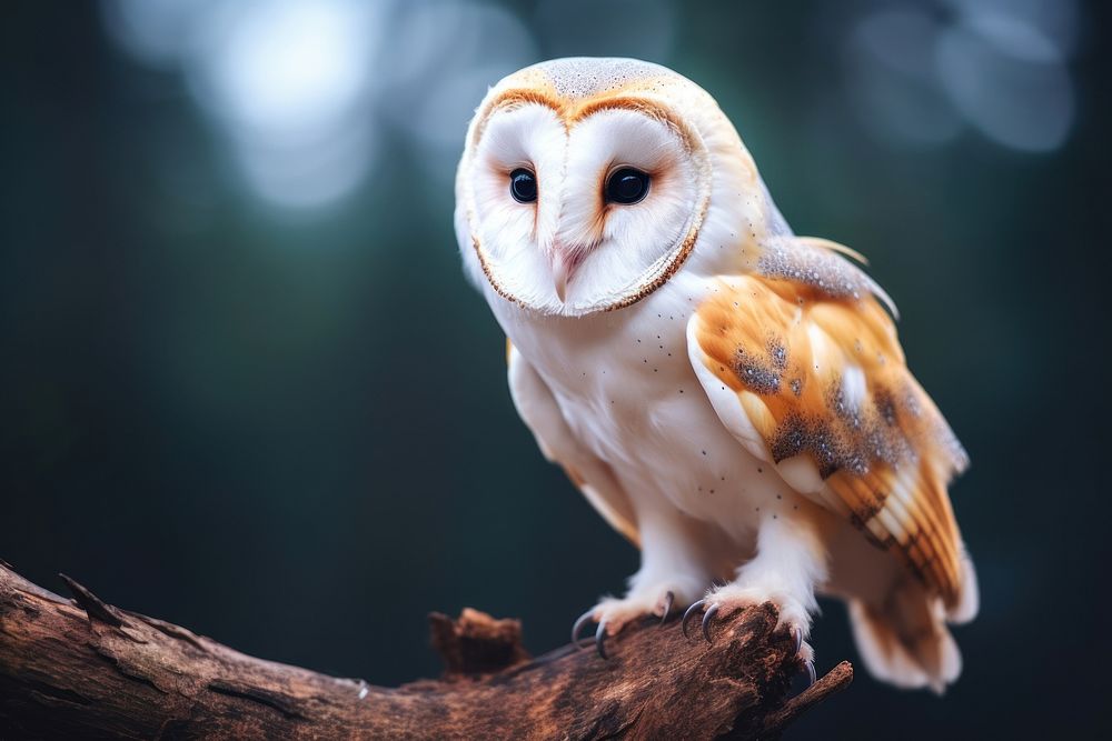 Common barn owl animal branch bird. AI generated Image by rawpixel.