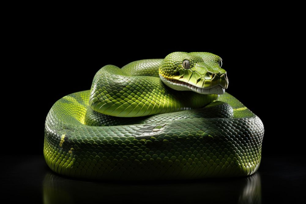 Green Anaconda reptile animal snake. AI generated Image by rawpixel.