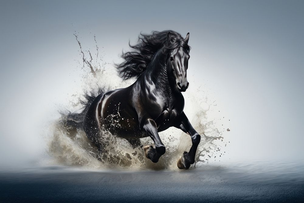 Horse stallion running animal. AI generated Image by rawpixel.