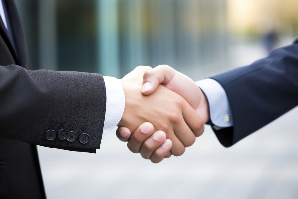 Shake hand handshake agreement greeting. AI generated Image by rawpixel.