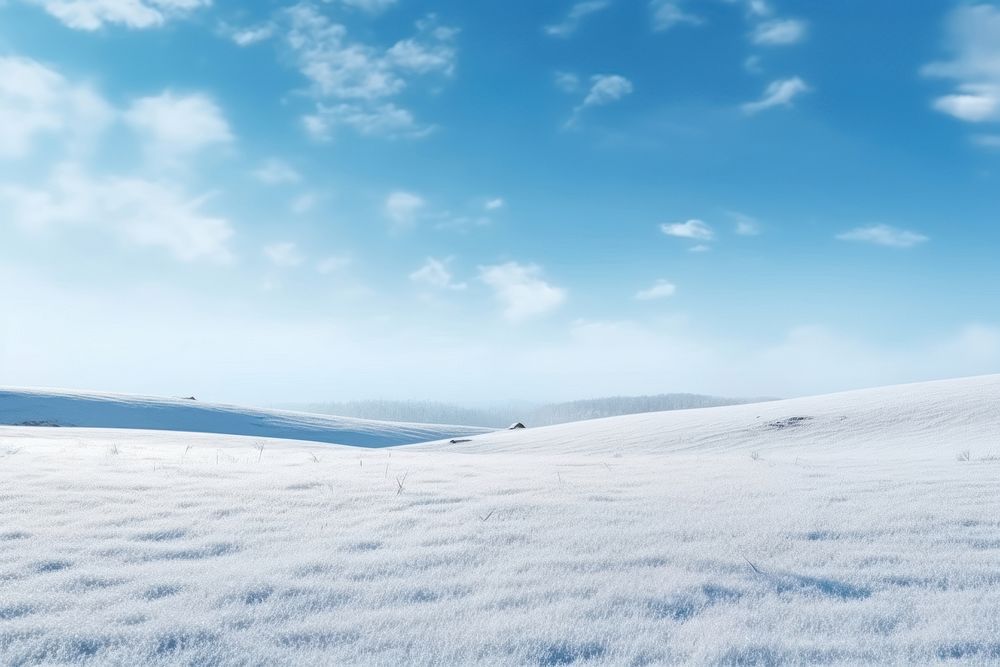 Daytime winter meadow hills outdoors horizon nature. AI generated Image by rawpixel.