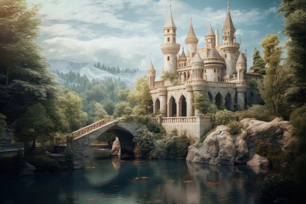 Castle background architecture building outdoors. AI generated Image by rawpixel.