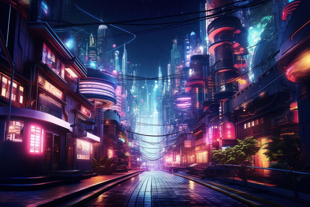 Futurepunk background architecture metropolis cityscape. AI generated Image by rawpixel.