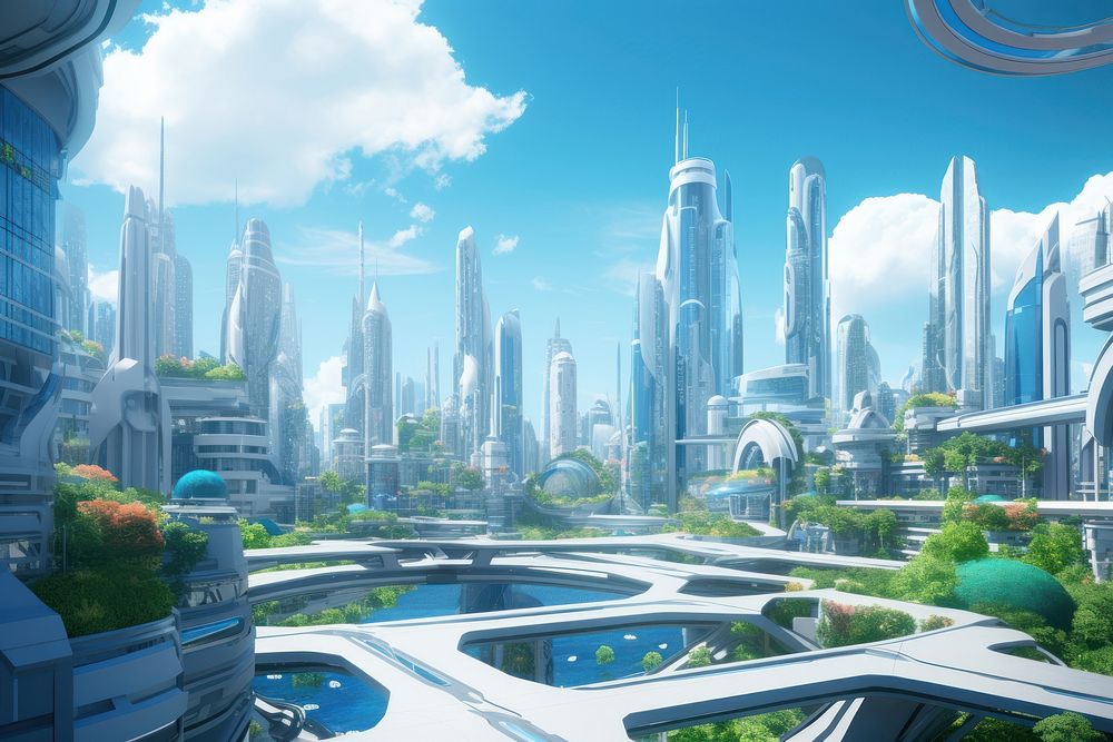 Futuristic city background cityscape architecture | Premium Photo ...