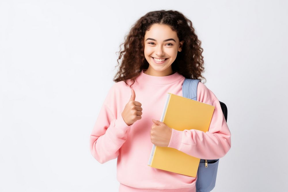 Young woman holding books, college student. AI generated Image by rawpixel.