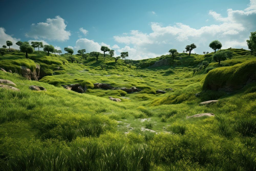Landscapes background grass vegetation grassland. AI generated Image by rawpixel.