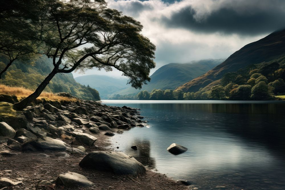 Lake district wilderness landscape outdoors. 