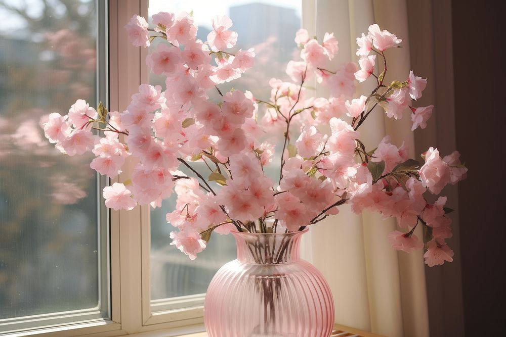 Window windowsill blossom flower. AI generated Image by rawpixel.
